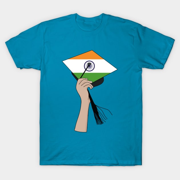 Holding the Square Academic Cap India T-Shirt by DiegoCarvalho